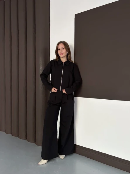 Trenç takım alt üst siyah ons ürün görseli