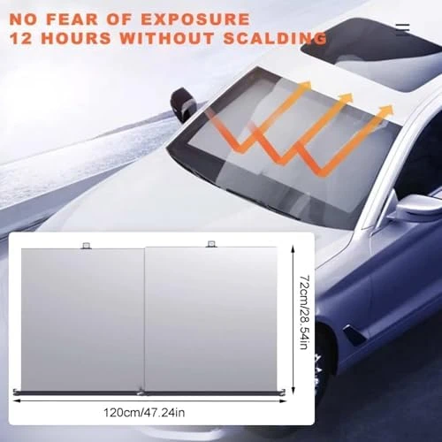 Otomatik Katlanır Araba Otobüs Kamyon Güneşliği UV Korumalı Isı Yalıtımlı Ön Cam Güneşlik 2'li 70x120cm - Resim 2