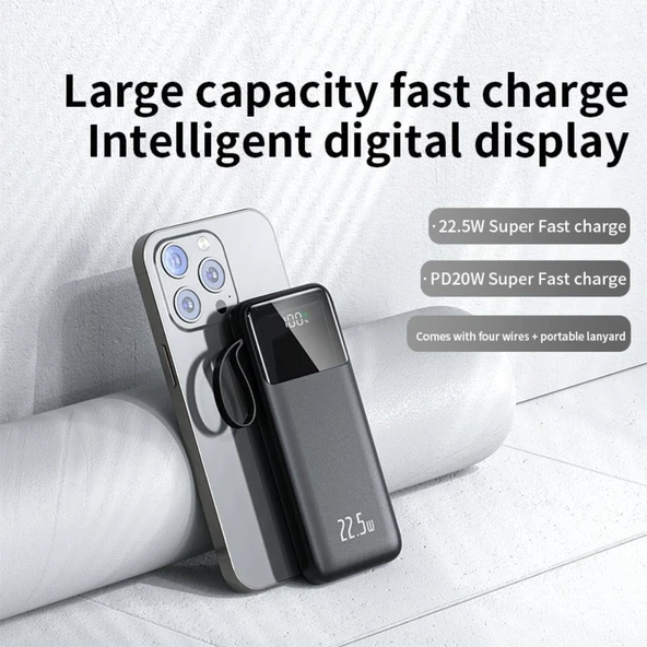16,000 mAh Powerbank – 22.5W Hızlı Şarj, Kompakt ve Yüksek Kapasiteli Taşınabilir Şarj Cihazı - Resim 3