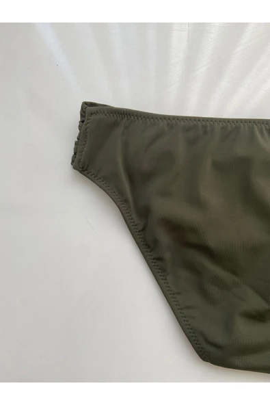 Zi 4 Renk 1 Paket Kırmızı - Turuncu - Haki - Siyah Kalın Kenar Dar Kalıp Bikini Altı - Resim 7