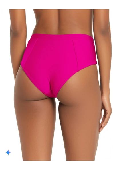 Zi Pembe Süper Yüksek Bel Brelya Model Bikini Altı - Resim 2