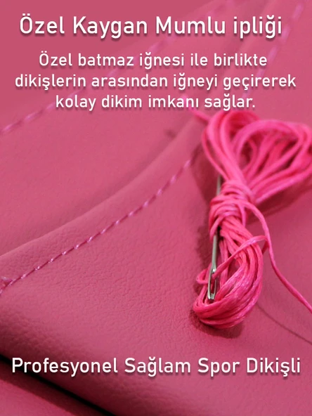 Kia Sportage Pembe ÖZEL süper deri Dikişli Direksiyon Kılıfı - Resim 3