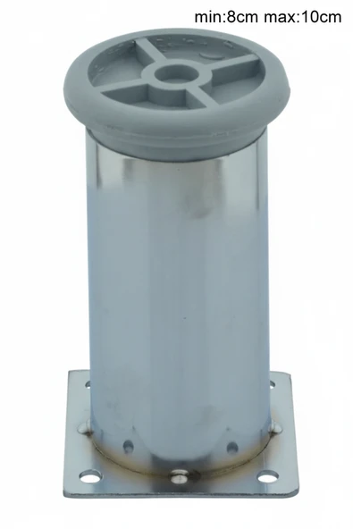 LUDIA Metal Ayarlanabilir 4 Adet Mobilya Ayağı Metal Tablalı 8cm - Resim 5