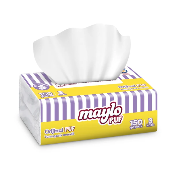 Maylo Puf Mendil 3 Katlı 150 Yaprak X 3 Adet - Resim 2