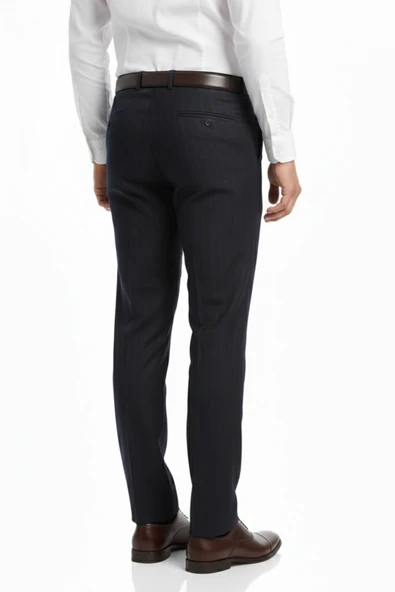 Erkek Regular Fit Çizgili  Kumaş Pantolon Likra Kumaş BGL-ST05037 - Resim 8