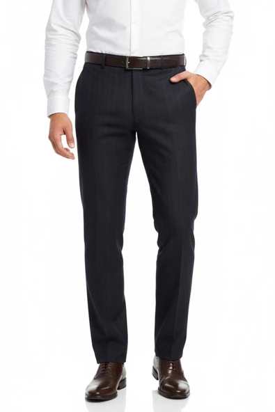 Erkek Regular Fit Çizgili  Kumaş Pantolon Likra Kumaş BGL-ST05037 ürün görseli