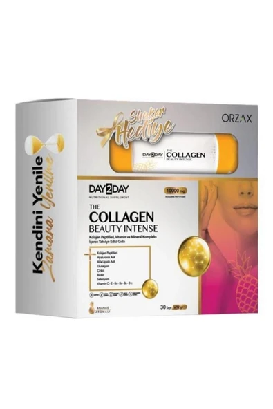 Day2day The Collagen Beauty Intense Ananas Aromalı 30 Saşe Shaker Hediyeli ürün görseli 1