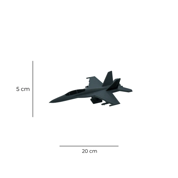 F-18 Jet Uçak Maketi – 3D Baskı Savaş Uçağı Figürü (20 cm) - Resim 2