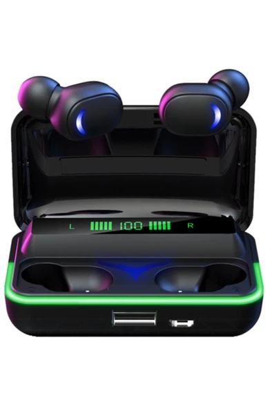 E10 Oyuncu Rgb 5.1 Wireless 1200mah Powerbank Özellikli Kablosuz Bluetooth Kulaklık E10-MİPODS - 2