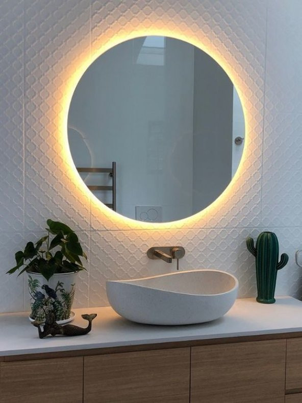 60 cm Gün Işığı Ledli Ayna Dresuar Hol Koridor Duvar Salon Banyo Wc Ofis Çocuk Yatak Odası Boy