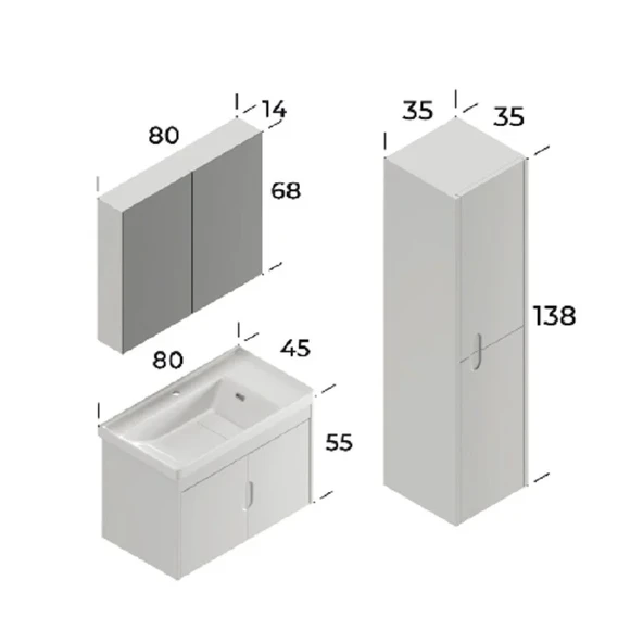 ADA 80 CM BANYO DOLABI - Resim 3
