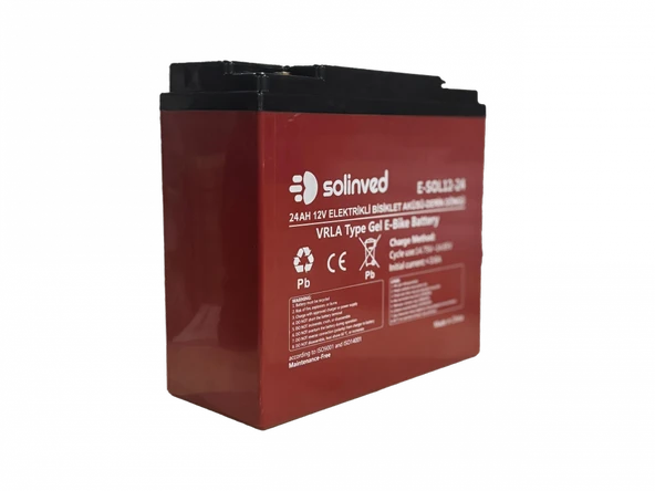 12V 24AH VRLA Type Elektrikli Bisiklet Aküsü  (Premium) ürün görseli