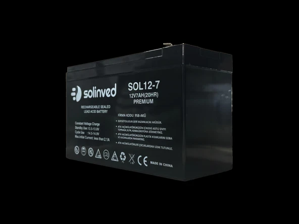 12V 7 AH Ups Ve Alarm Aküsü (Premium) - Resim 2