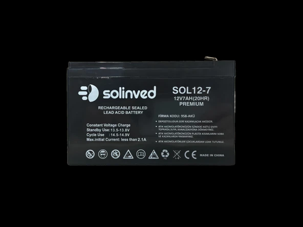 12V 7 AH Ups Ve Alarm Aküsü (Premium) ürün görseli