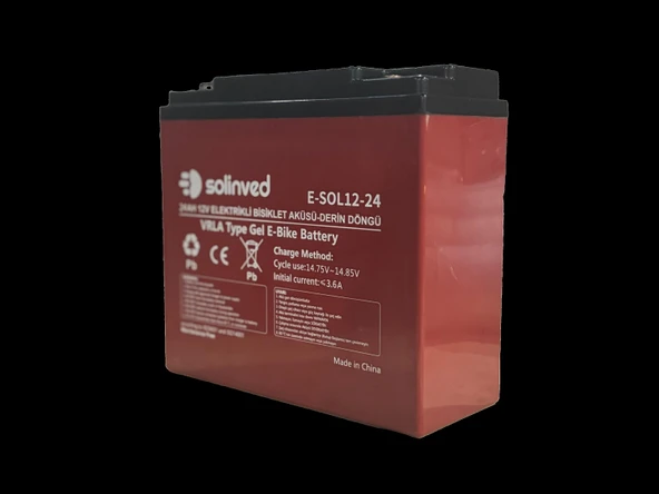 12V 24AH VRLA Type Elektrikli Bisiklet Aküsü  (Premium) - Resim 3