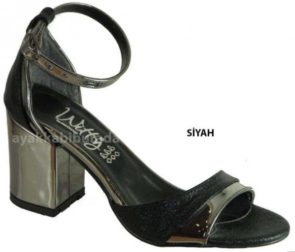 Witty 89 Rahat Siyah Bayan Topuklu Ayakkabı Sandalet (36-40)