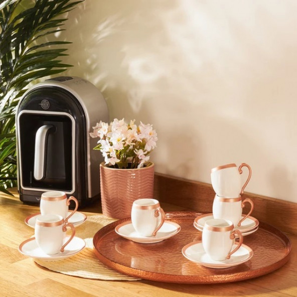 Karaca Iznik Copper 6 Kişilik Kahve Fincanı Takımı 90 ml