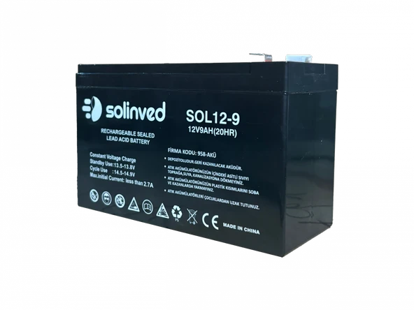 12V 9AH Ups Ve Alarm Aküsü - Resim 2