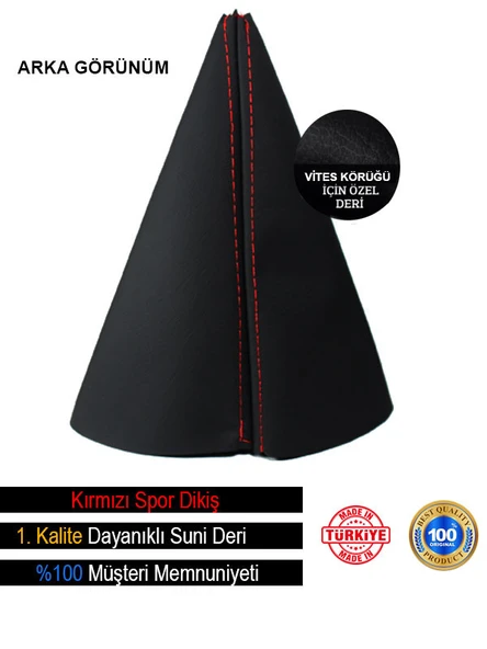 Nissan Primera Siyah Deri özel yeni Tasarım Kırmızı Spor Dikiş Vites Körüğü - Resim 2