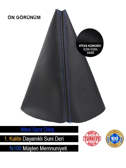 Bmw E87 Siyah Deri özel yeni Tasarım Mavi Spor Dikiş Vites Körüğü ürün görseli 1