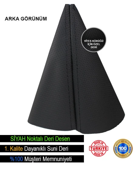 Proton Gen Siyah Nokta Desenli Deri Spor Dikiş Vites Körüğü - Resim 2