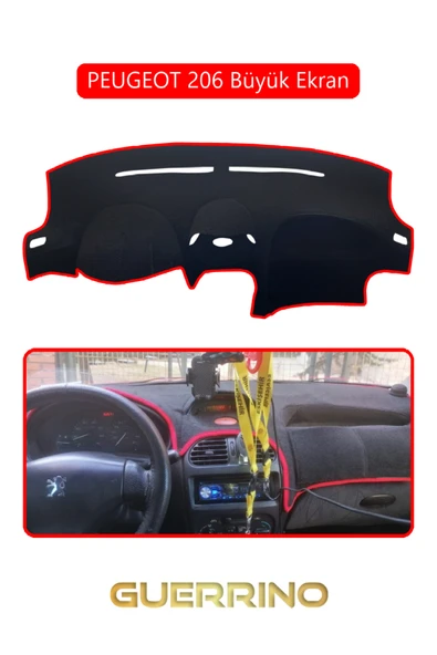 PEUGEOT 206 Büyük EkranTORDİDO KORUMA KILIFI KIRMIZI KENAR ürün görseli