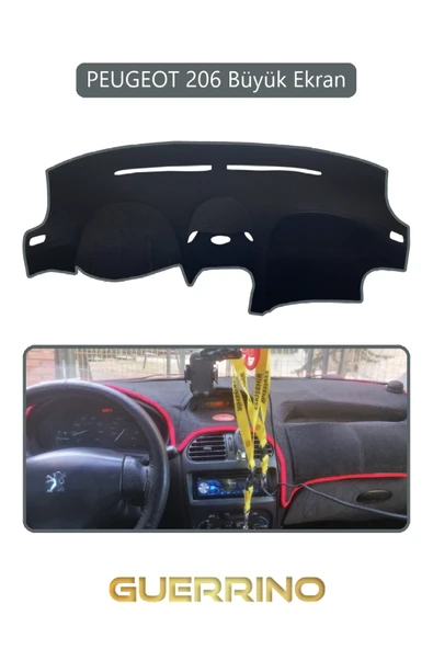 PEUGEOT 206 Büyük EkranTORDİDO KORUMA KILIFI GRİ KENAR ürün görseli