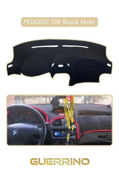 PEUGEOT 206 Büyük EkranTORDİDO KORUMA KILIFI BEJ KENAR ürün görseli