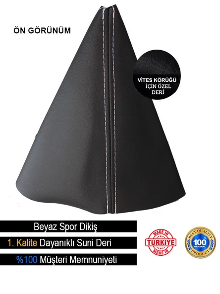 Nissan 200SX Siyah Deri özel yeni Tasarım Beyaz Spor Dikiş Vites Körüğü ürün görseli