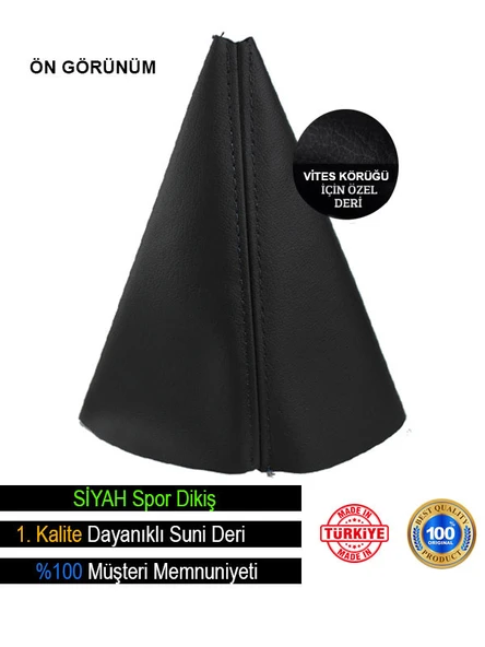 Hyundai Accent Siyah Deri özel yeni Tasarım Siyah Spor Dikiş Vites Körüğü ürün görseli