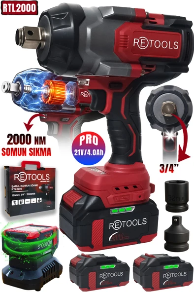 RETOOLS RTL2000 BORDO 2000 NM TORKLU SOMUN SIKMA MAKİNESİ ürün görseli