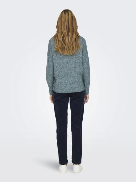 ONLY V Yaka Örme Bayan Kazak 15224360 - Resim 4