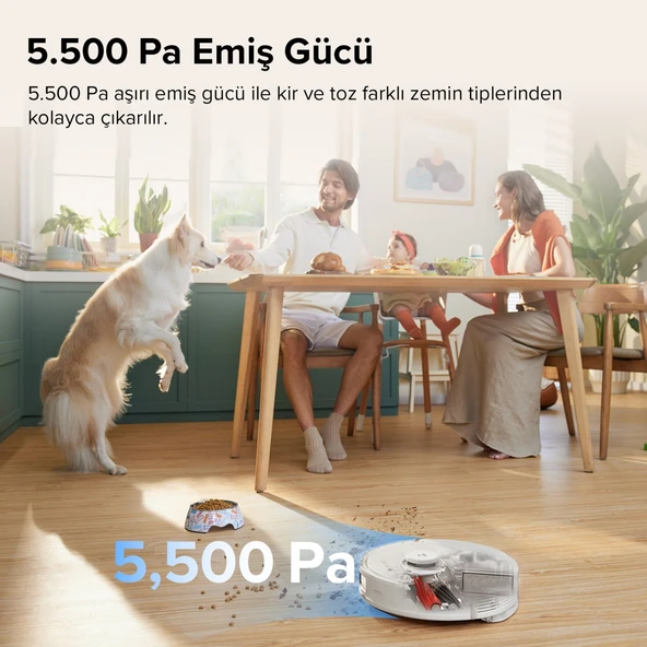 Vacuum Cleanner Q8 Max Robot Süpürge Beyaz - Resim 3