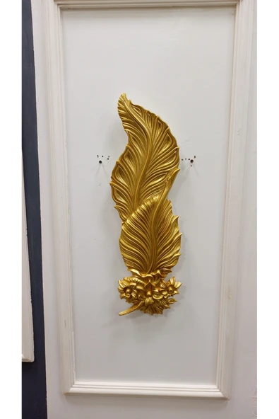 Tasarım Gold detaylı buketli yaprak aplik pilli Ebat(62*22) - Resim 3