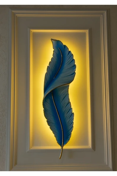 ASZEN Tüy ve yaprak görünümlü modern aplik ebat(62×18 ürün görseli 1