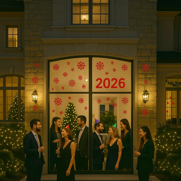 yılbaşı kartaneleri kırmızı ,yılbaşı stickerları,kartanesi sticker 60 adet ürün görseli