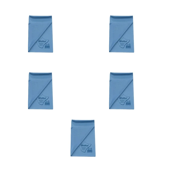 Polikur Mikrofiber Sık Dokulu Cam Temizlik Bezi - Mavi - 40x50 Cm. - 5 Adet ürün görseli