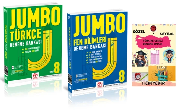 MODEL EĞİTİM YAYINLARI 8. Sınıf Jumbo Türkçe Fen Bilimleri Deneme Bankası ürün görseli
