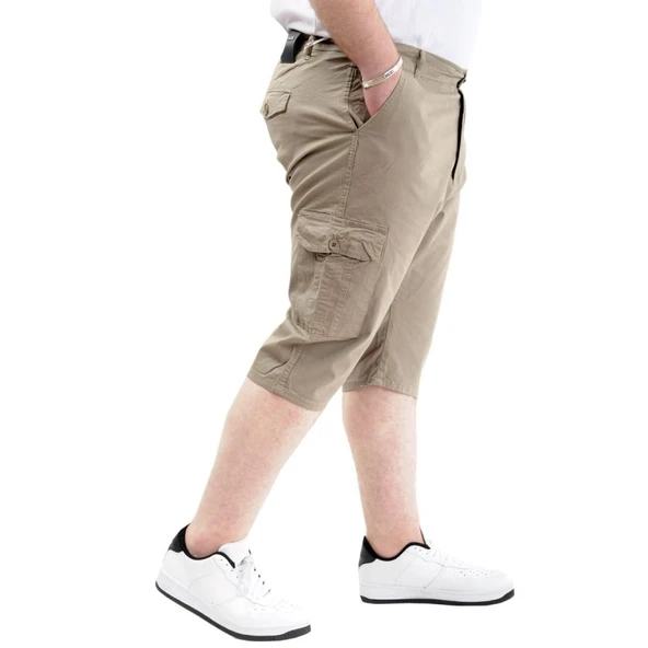 Büyük Beden Erkek Kapri Klasik 21401 Bej - Resim 3