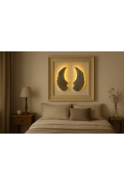 ASZEN Melek kanadı duvar aydınlatma aplik pilli Ebat(50×40) ürün görseli 1