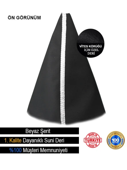 Renault Kadjar Siyah Deri özel yeni Tasarım Beyaz Şerit Spor Dikiş Vites Körüğü ürün görseli