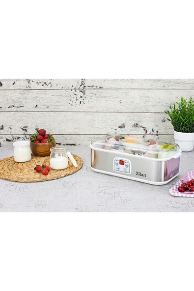 ZLN6104 Dijital Yoğurt Yapma Makinesi | Paslanmaz Çelik Gövde | 8 Cam Kavanoz 8x180 / 1440ml. - Resim 5