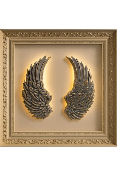 ASZEN Melek kanadı duvar aydınlatma aplik pilli Ebat(50×40) - Resim 5