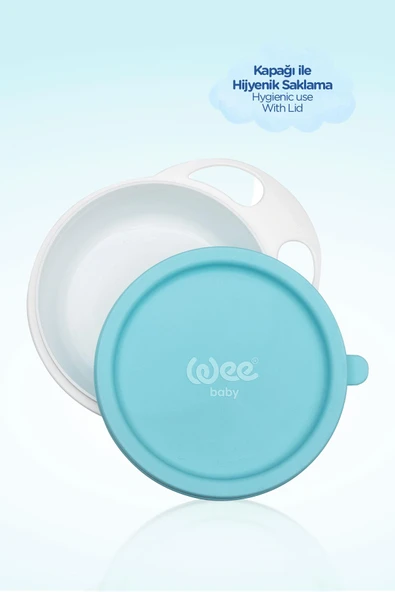 Wee Baby Kapaklı Mama Tabağı ve 2'li Mama Kaşığı - Resim 3