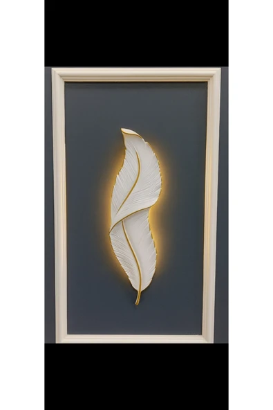 ASZEN Dekoratif ledli kuş tüyü duvar aydınlatma aplik Ebat (62×18) - Resim 2