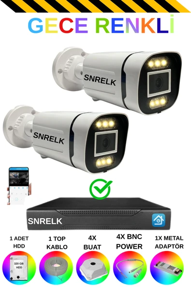 SNRELK Sencrom Hama 1080P Gece Renkli Full Hd 320 Gb Su Geçirmez Güvenlik Kamerası ürün görseli 1