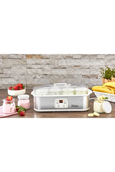 ZLN6104 Dijital Yoğurt Yapma Makinesi | Paslanmaz Çelik Gövde | 8 Cam Kavanoz 8x180 / 1440ml. - Resim 2