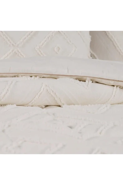 Schafer Home Mona Çift Kişilik Şönil Yorgan Seti 6 Parça-Krem - Resim 2