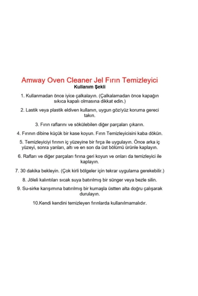Amway Jel Fırın Temizleyici Oven Cleaner 500 ml Hsgl - Resim 2