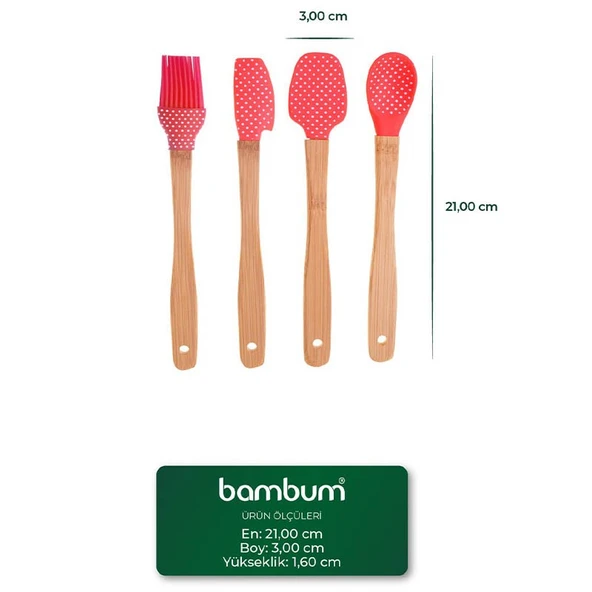 Bambum Bolly 4 Parça Spatula Seti Küçük - Resim 3